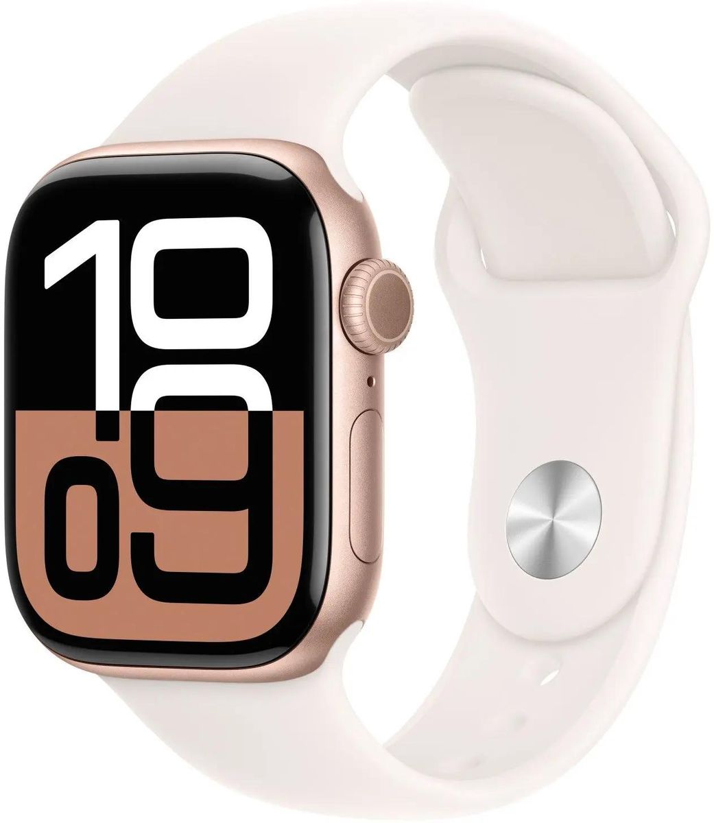 Смарт-часы Apple Watch Series 10 A2997,  42мм,  белый/розовое золото [mwwh3lw/a]